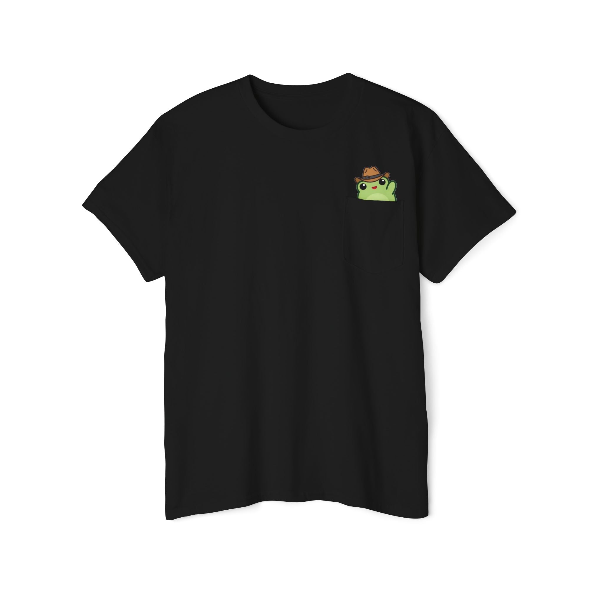 Pocket Frog Tee — Cute Cowboy Frog Pocket Graphic T-Shirt