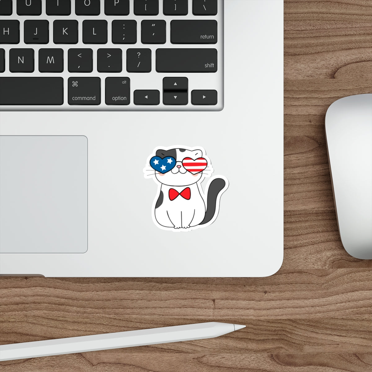 Patriotic Sticker Pack — Bowtie Cat 4th of July Red White Blue Die-Cut Stickers