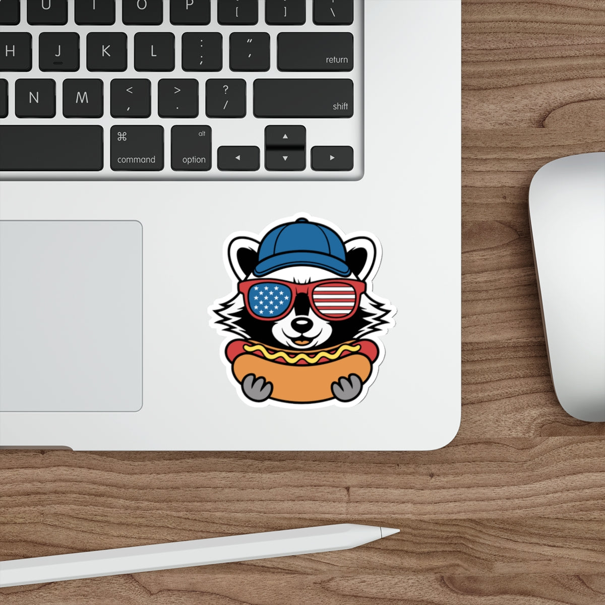 Patriotic Sticker Pack — Trash Panda w/ hotdog 4th of July Red White Blue Die-Cut Stickers