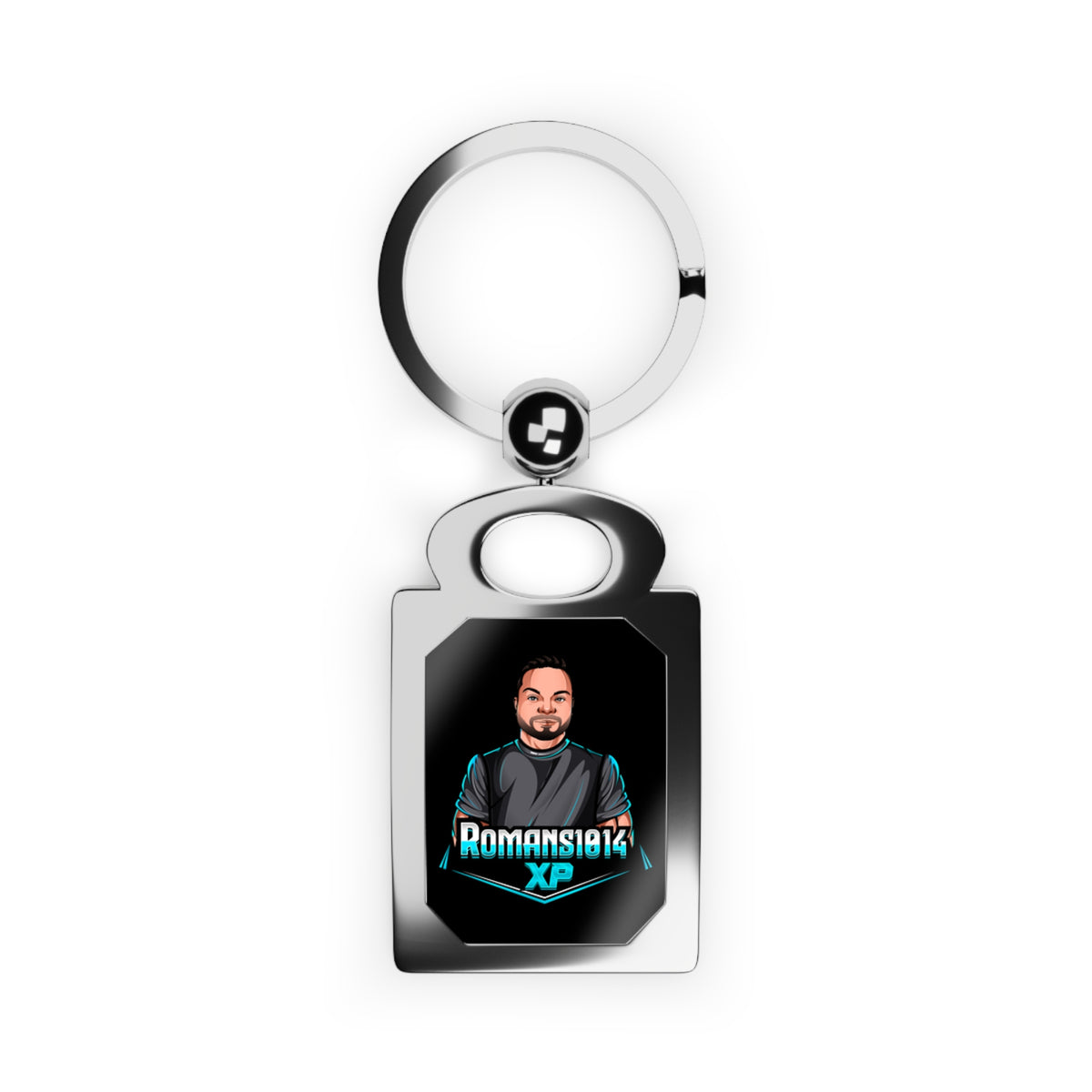 Romans1014XP Rectangle Photo Keyring — Streamer Keychain