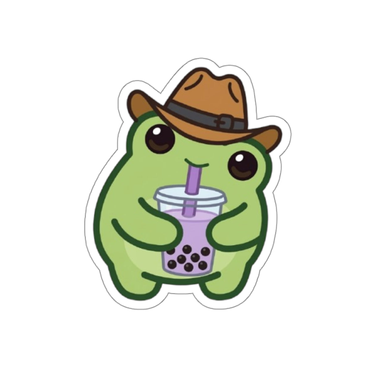 Boba Frog Die-Cut Sticker