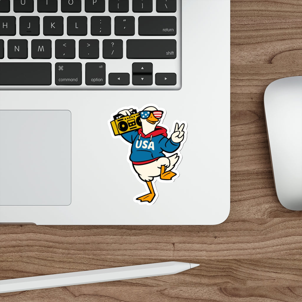 Patriotic Sticker Pack — Boombox Duck 4th of July Red White Blue Die-Cut Stickers