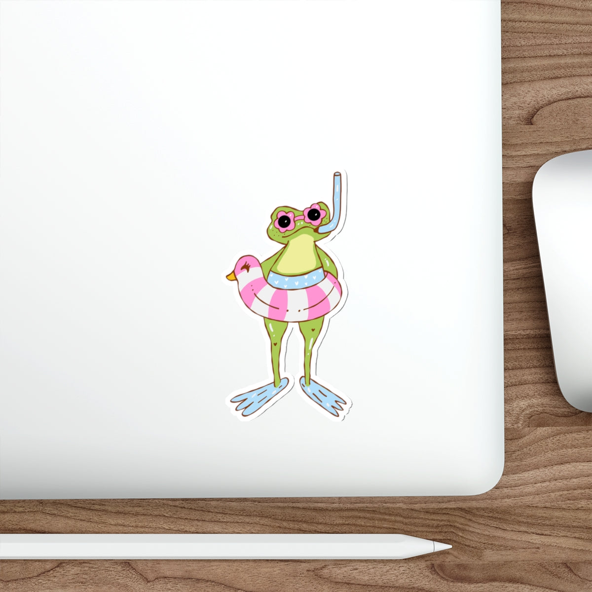 Frog in Floatie Die-Cut Sticker