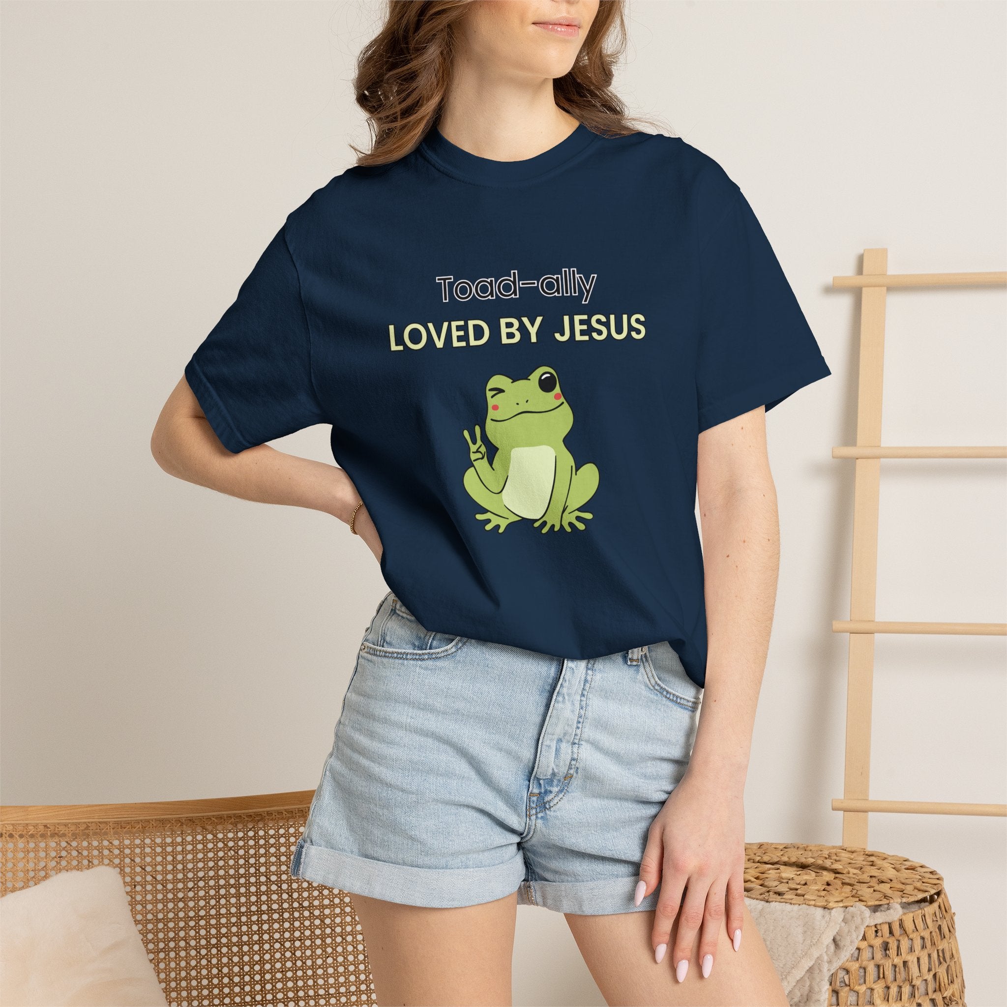 T-shirt - "Toad-ally Loved by Jesus" Cute Frog Christian Tee