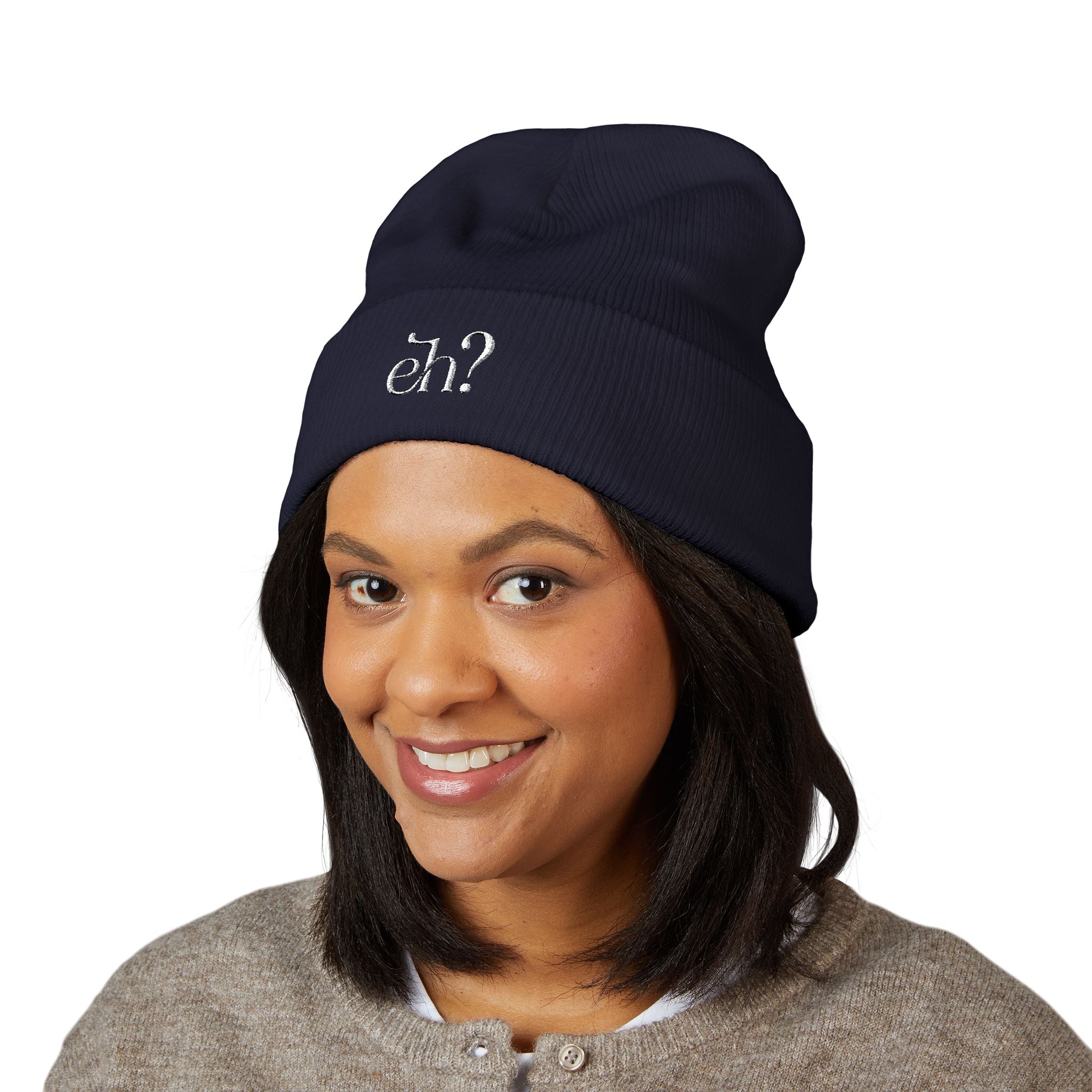(Canada) Embroidered “eh?” Knit Toque
