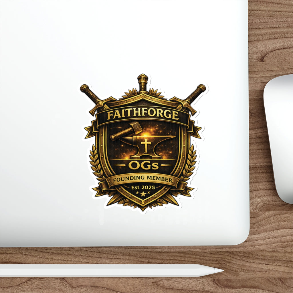 Copy of Indoor Faithforge Gaming Shield Die-Cut Sticker — Anvil & Cross OG Logo