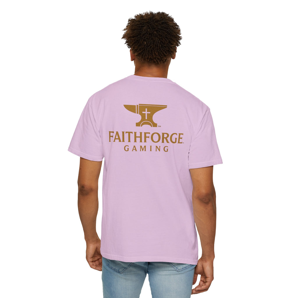 FaithForge Gaming T-Shirt — Logo Tee with Anvil & Cross (Christian Gamer Apparel)