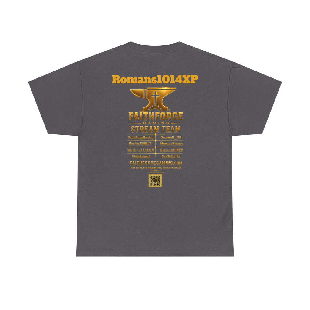 FaithForgeGaming Tee — FaithForge Stream Team Black Graphic T‑Shirt -Romans1014XP