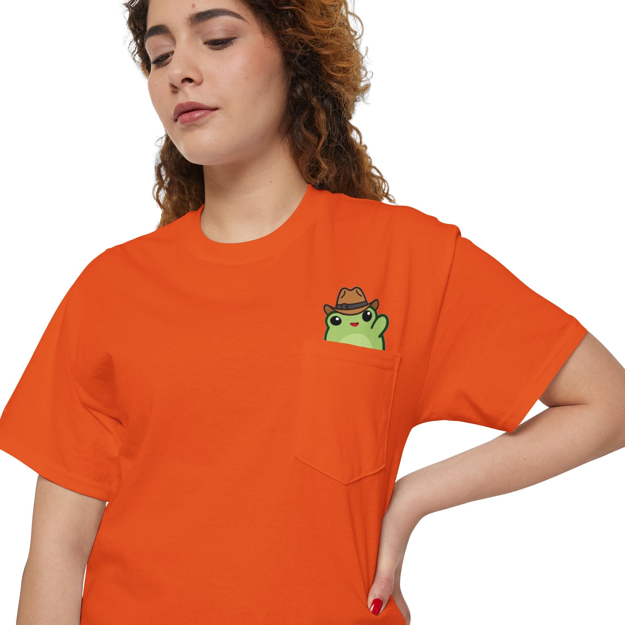 Pocket Frog Tee — Cute Cowboy Frog Pocket Graphic T-Shirt