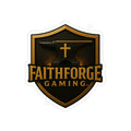 Faithforge Gaming Die-Cut Outdoor Clear Sticker - Waterproof Transparent Logo Decal Best on Light Surfaces