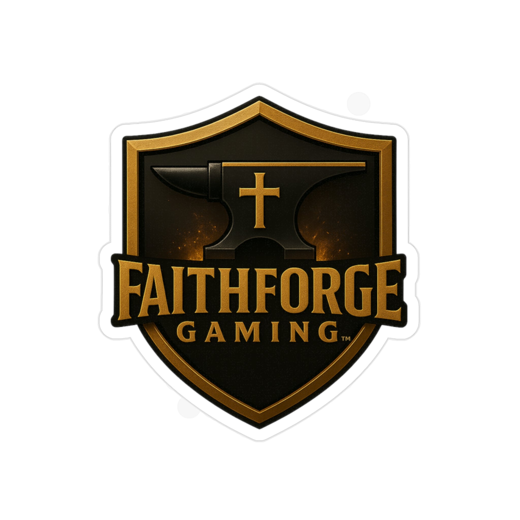 Faithforge Gaming Die-Cut Outdoor Clear Sticker - Waterproof Transparent Logo Decal Best on Light Surfaces