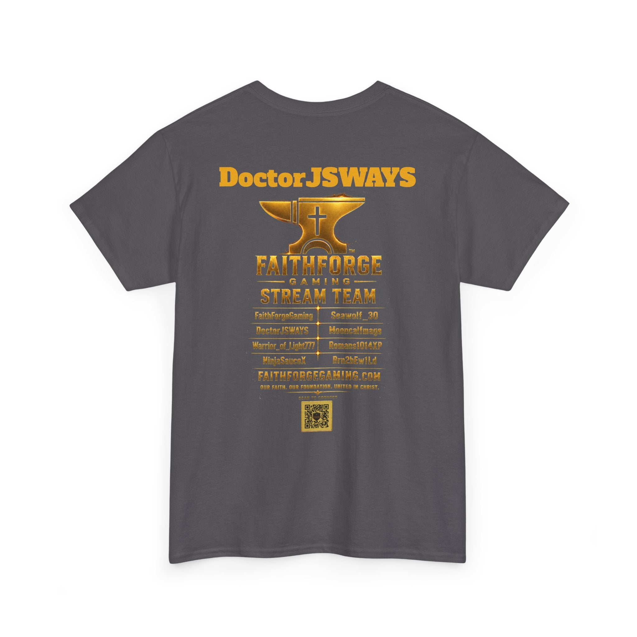 FaithForgeGaming Tee — FaithForge Stream Team Black Graphic T‑Shirt -DoctorJSWAYS