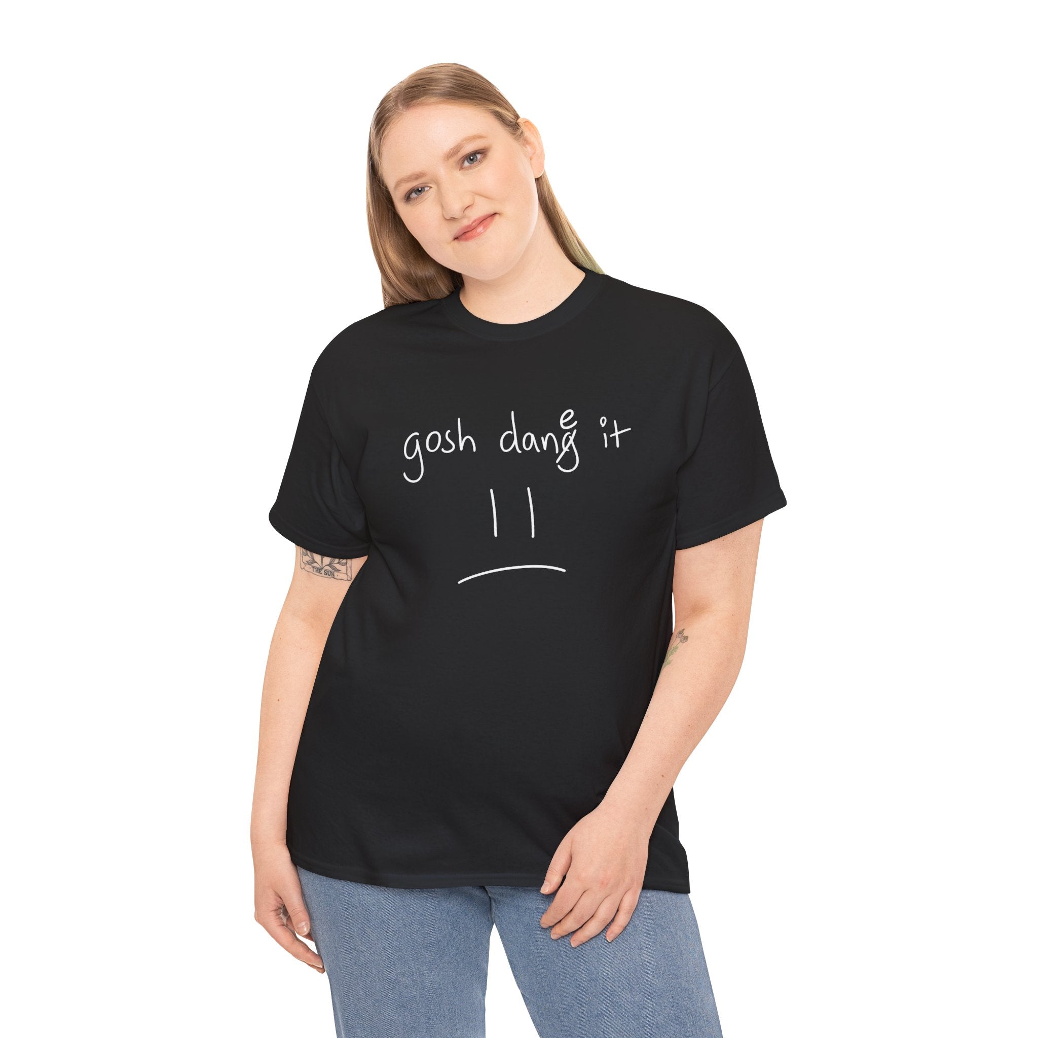 DoctorJSWAYS gosh dane it T-Shirt — Minimal Logo Black Tee with Bold Back Text