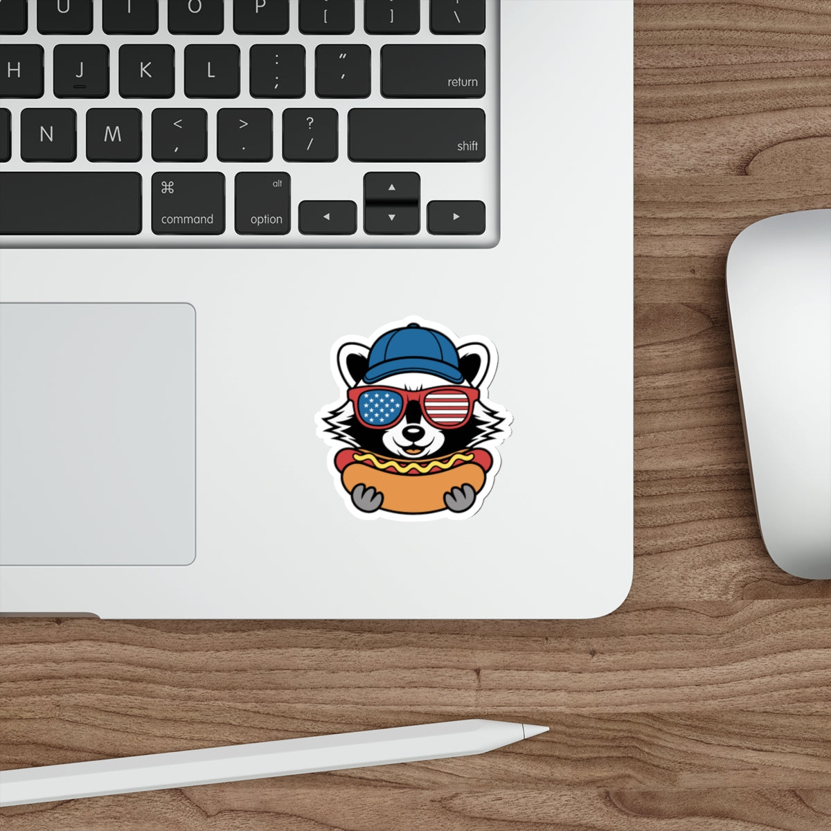 Patriotic Sticker Pack — Trash Panda w/ hotdog 4th of July Red White Blue Die-Cut Stickers