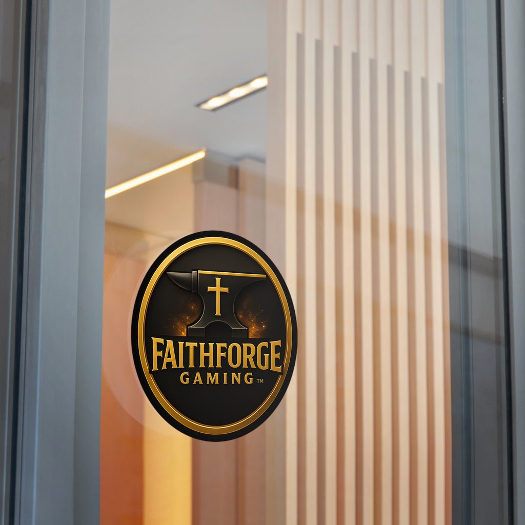 FaithForge Gaming Round Vinyl Sticker — Gold Anvil Round