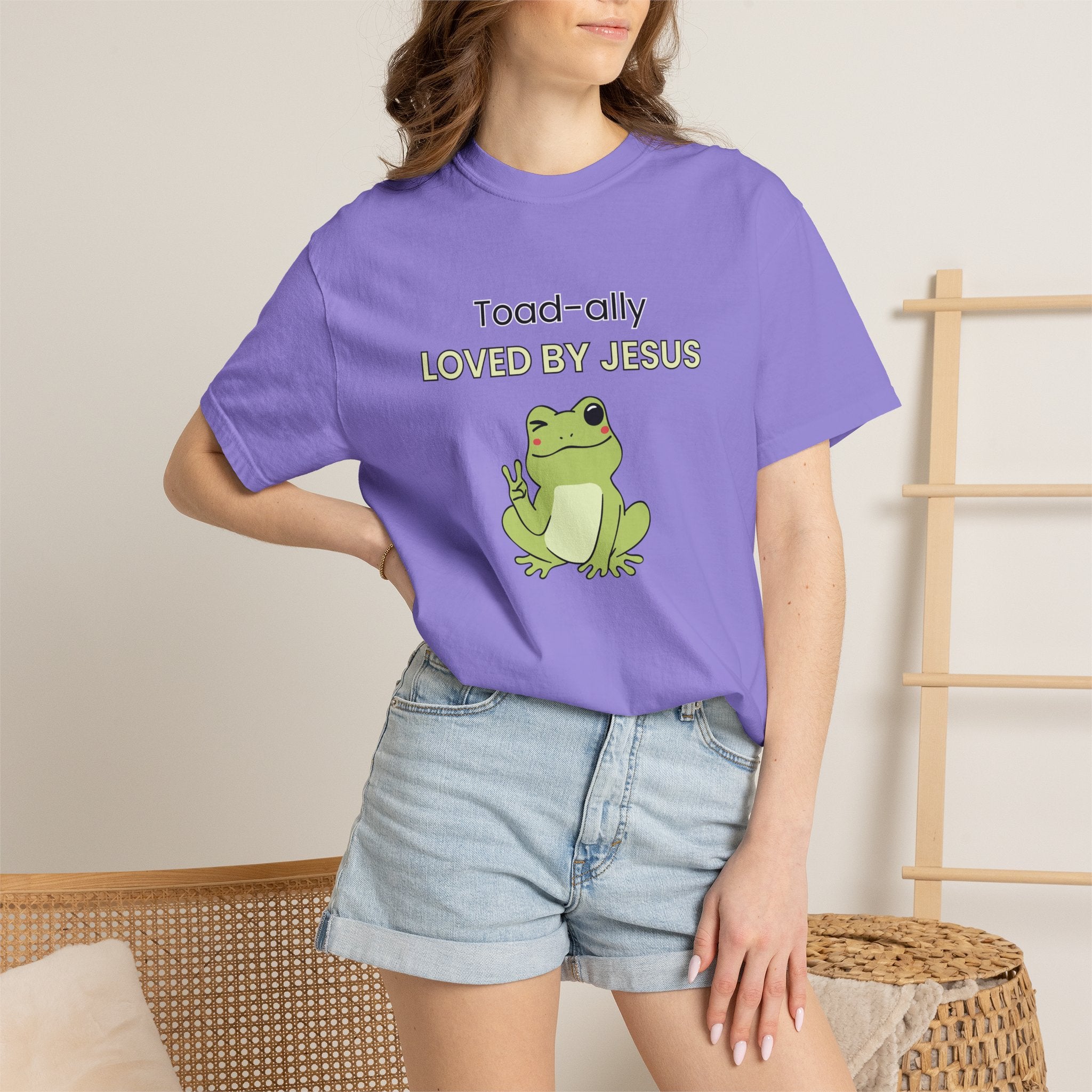 T-shirt - "Toad-ally Loved by Jesus" Cute Frog Christian Tee