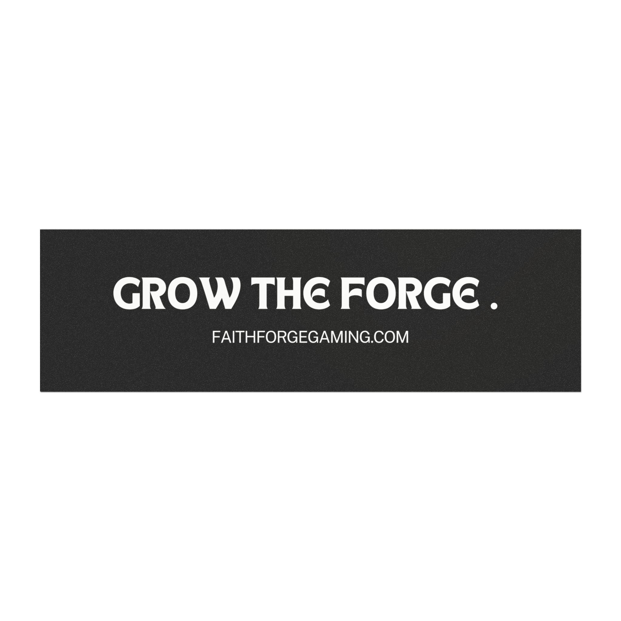 Car Magnet — "Grow The Forge" Black Bumper Sticker with FaithForgeGaming.com