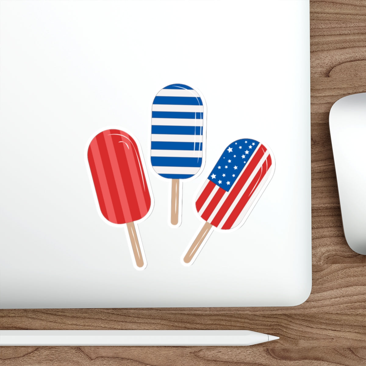 Patriotic Sticker Pack — Popsicle 4th of July Red White Blue Die-Cut Stickers