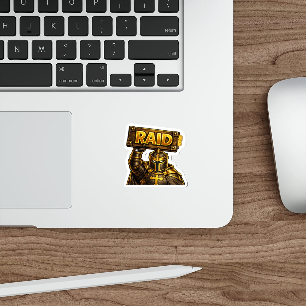 FaithForge Knight Raid Die-Cut Sticker — Water-resistant vinyl
