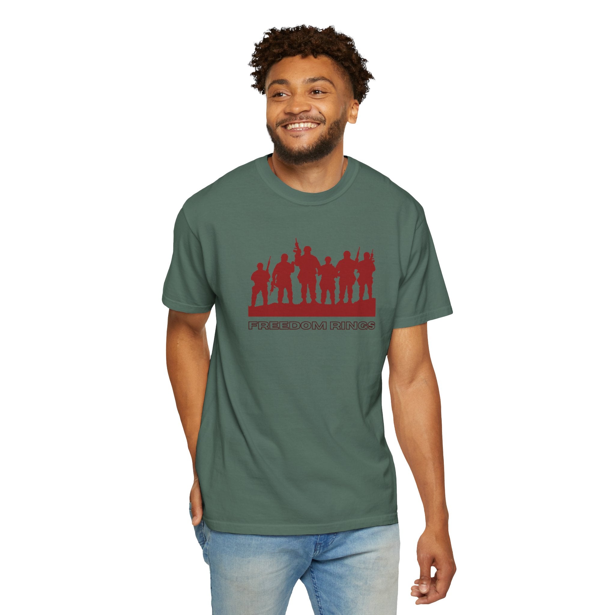T-Shirt — 'American Heroes' Silhouette Design (Veteran & Military Tribute)