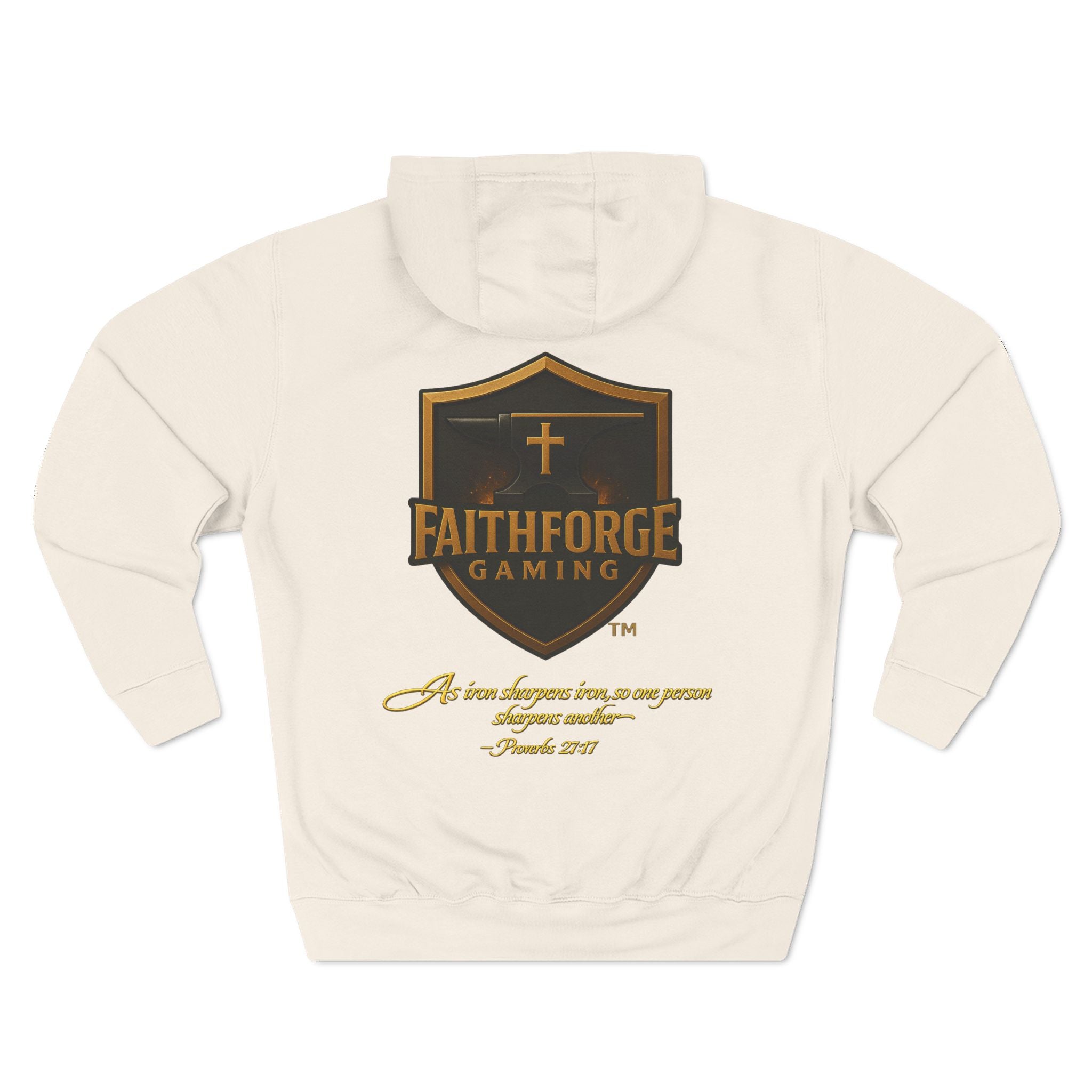 Faithforge Gaming Hoodie — Faith Quote Shield Logo Fleece Hoodie