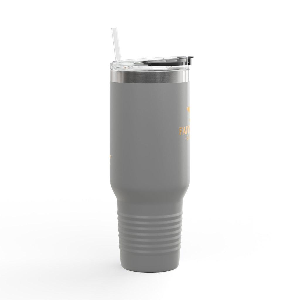 40oz Insulated Travel Mug — FaithForge Gaming Logo