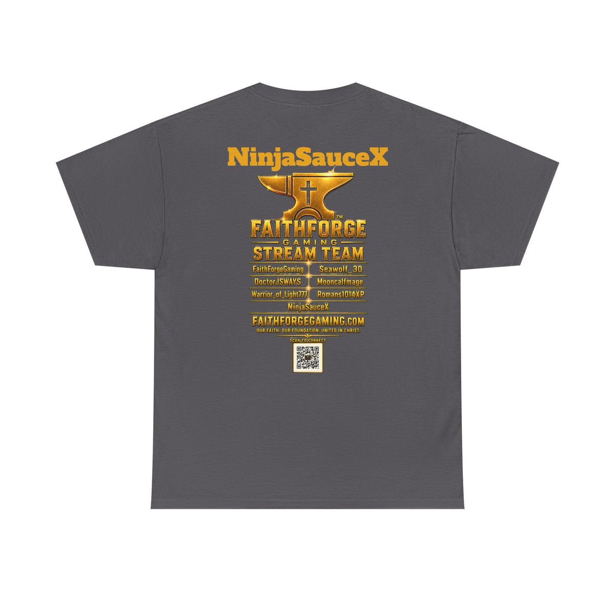FaithForgeGaming Tee — FaithForge Stream Team Black Graphic T‑Shirt -NinjaSauceX