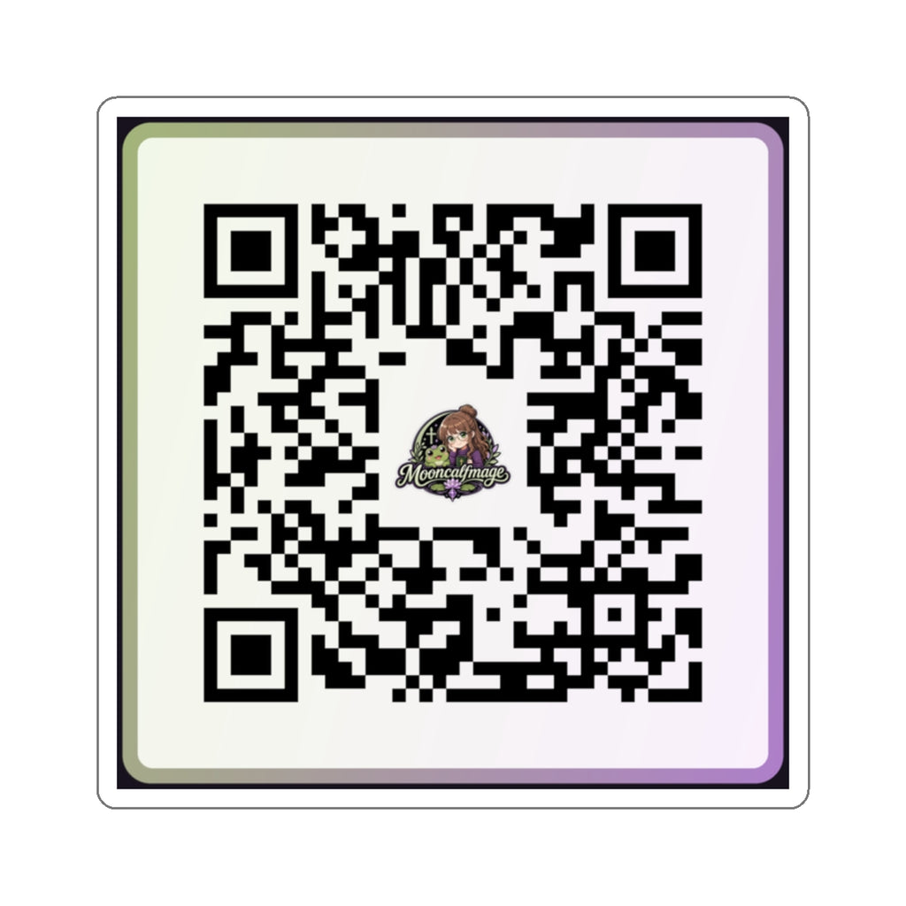 Mooncalfmage Streamer QR Code Die-Cut Sticker Indoor/Outdoor