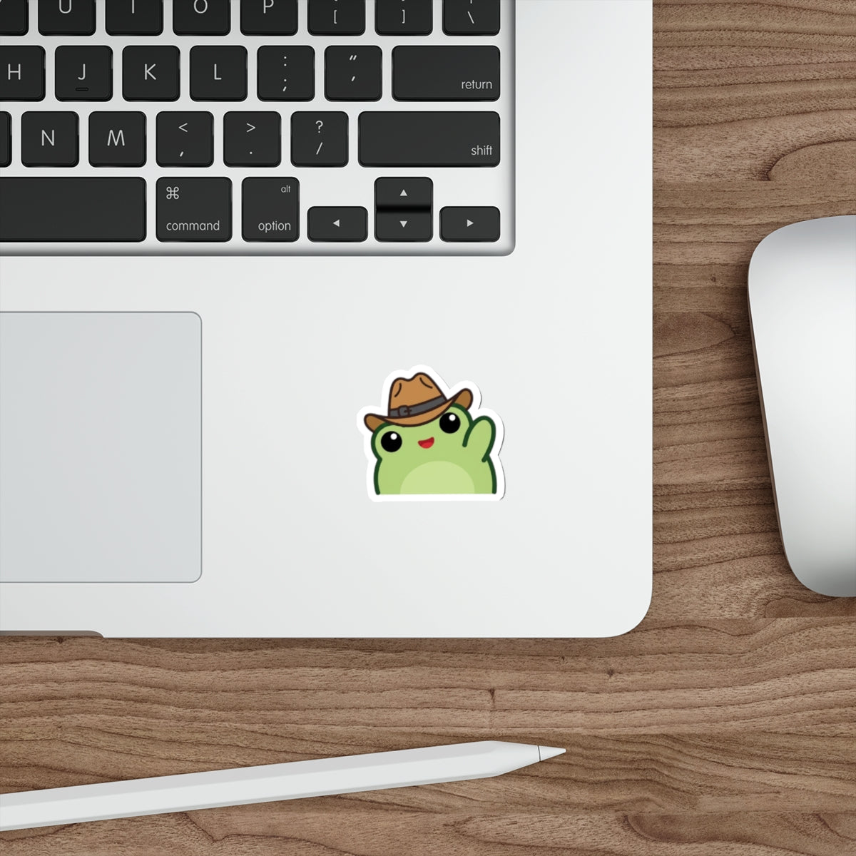 Waving Frog Die-Cut Sticker Waving
