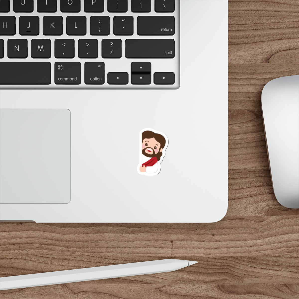 Cute Jesus Die-Cut Sticker — Christian Faith Emoji Sticker for Laptops, Bibles & Gifts