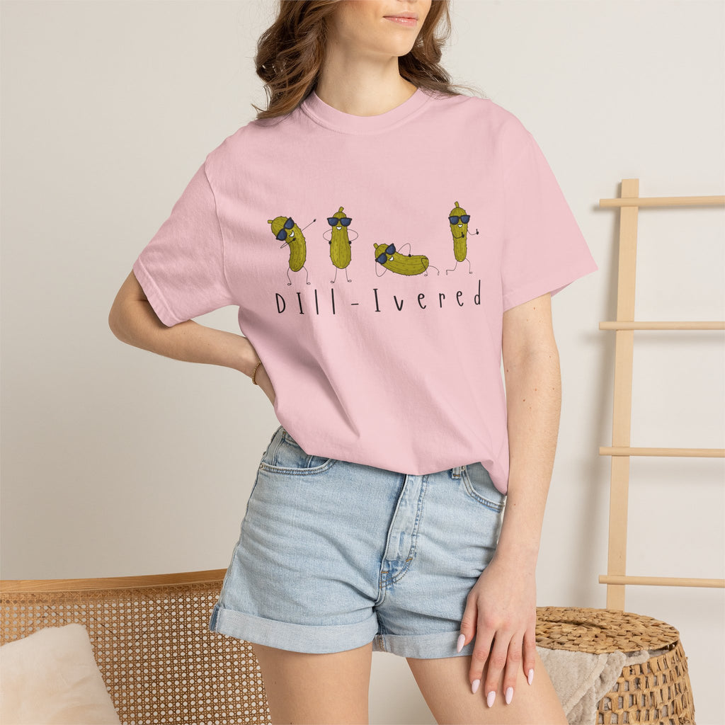 Dill-Livered Pickle Pun T-Shirt — Funny Pickle Lover Tee