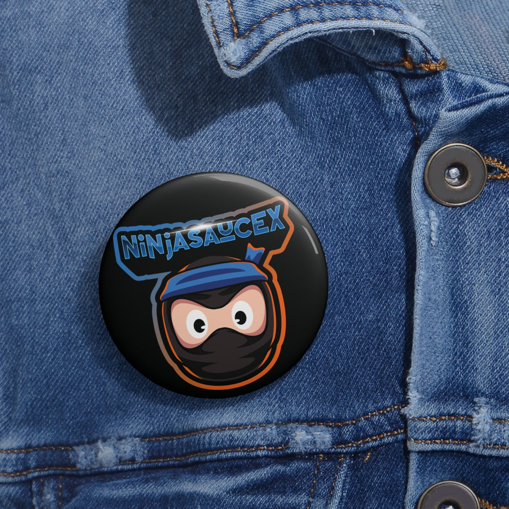 NinjaSauceX Mascot Pin Button — Custom Enamel-Style Badge