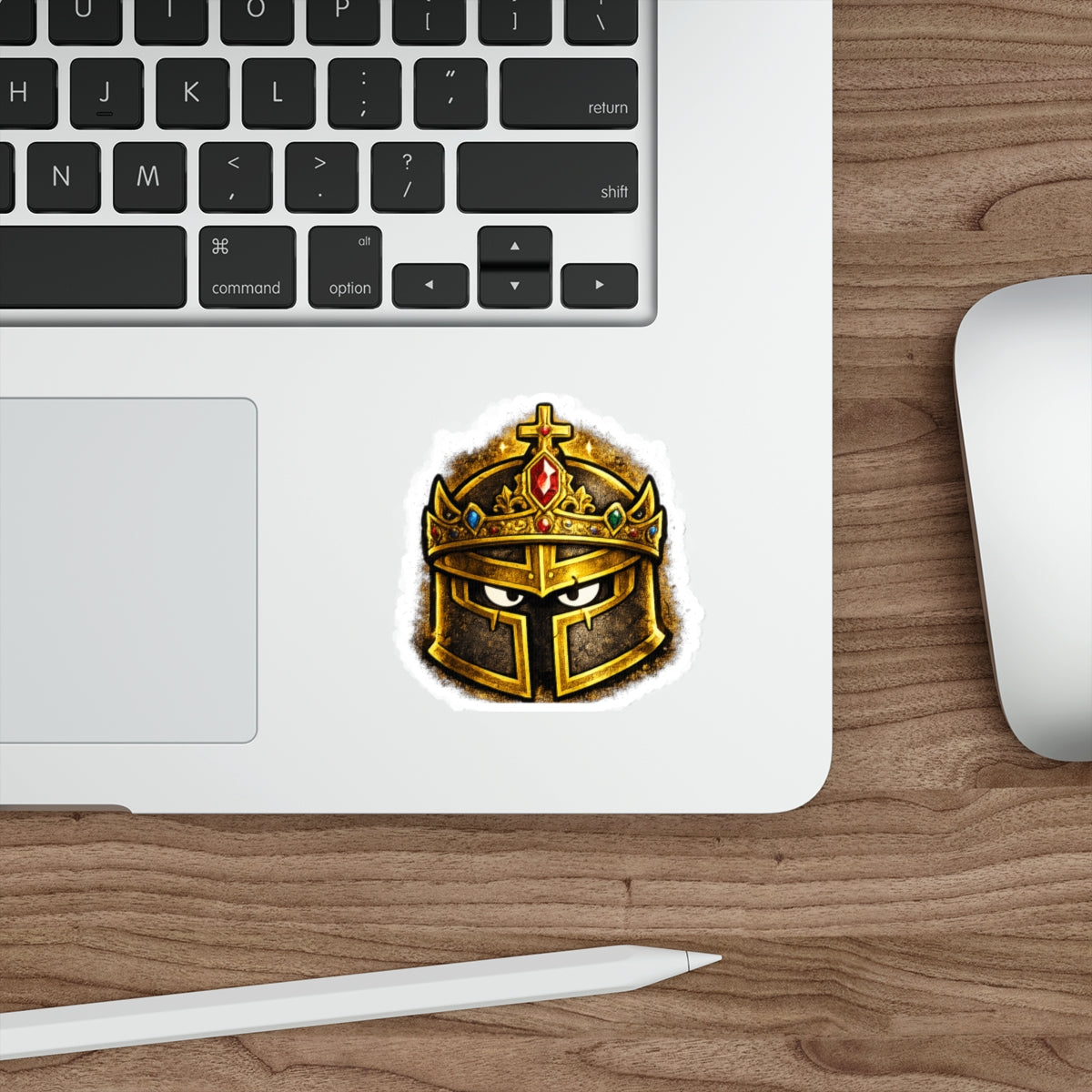 FaithForge Knight Crown Die-Cut Sticker — Water-resistant vinyl