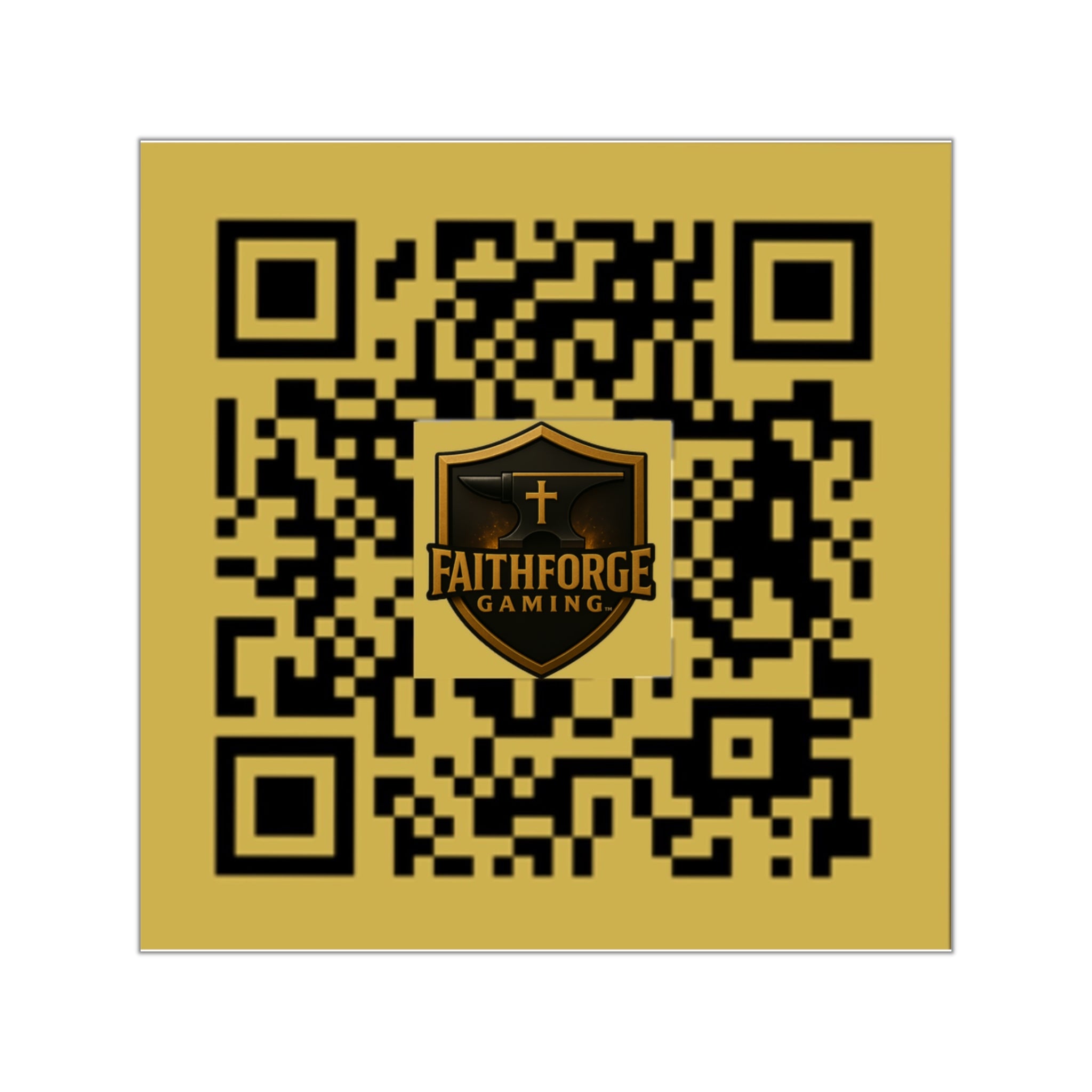 FaithForgeGaming.com QR Code  Vinyl Sticker Indoor/Outdoor — Branded Gaming QR Decal