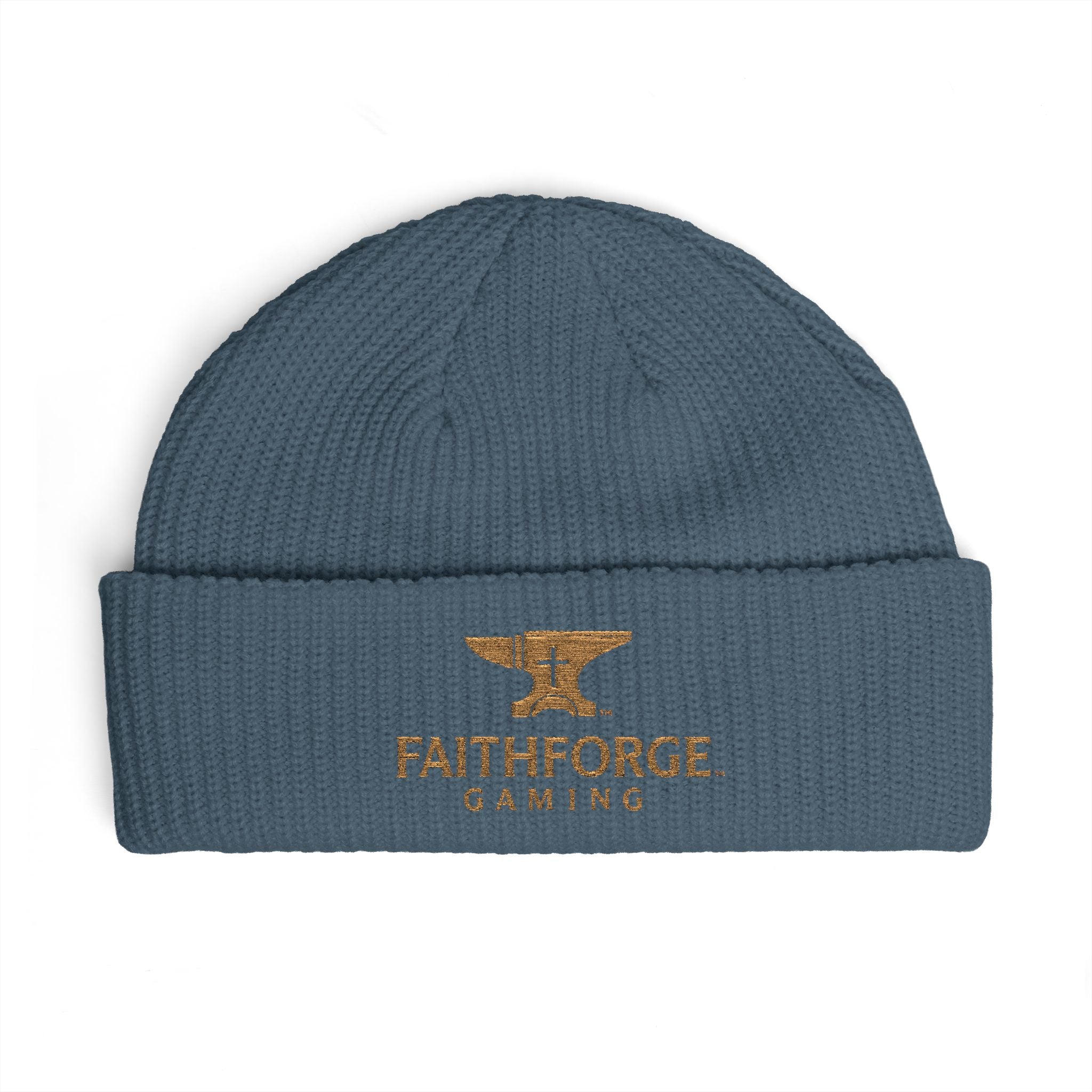 Faithforge Gaming Cuff Beanie — Embroidered Anvil Logo Knit Hat