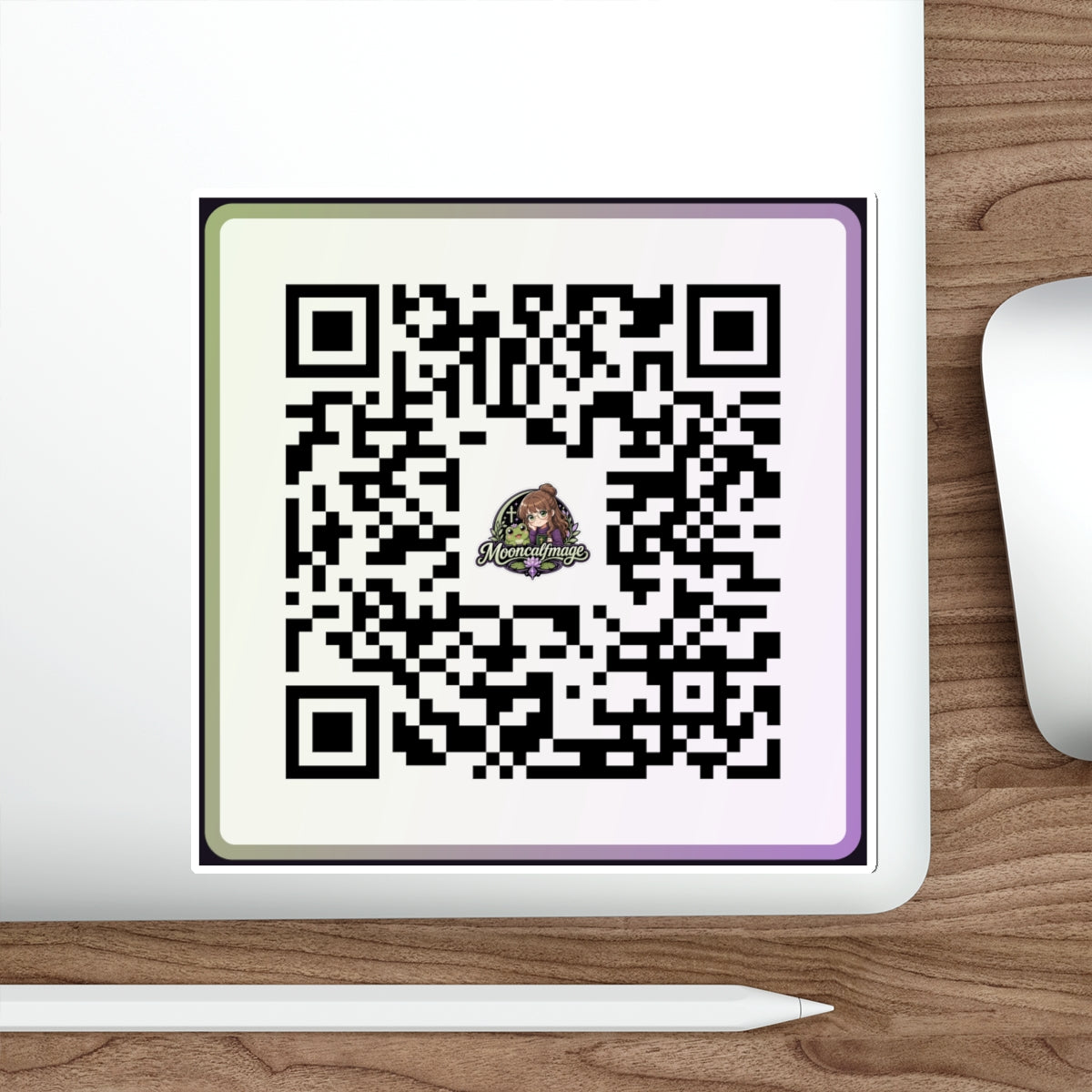 Mooncalfmage Streamer QR Code Die-Cut Sticker Indoor/Outdoor