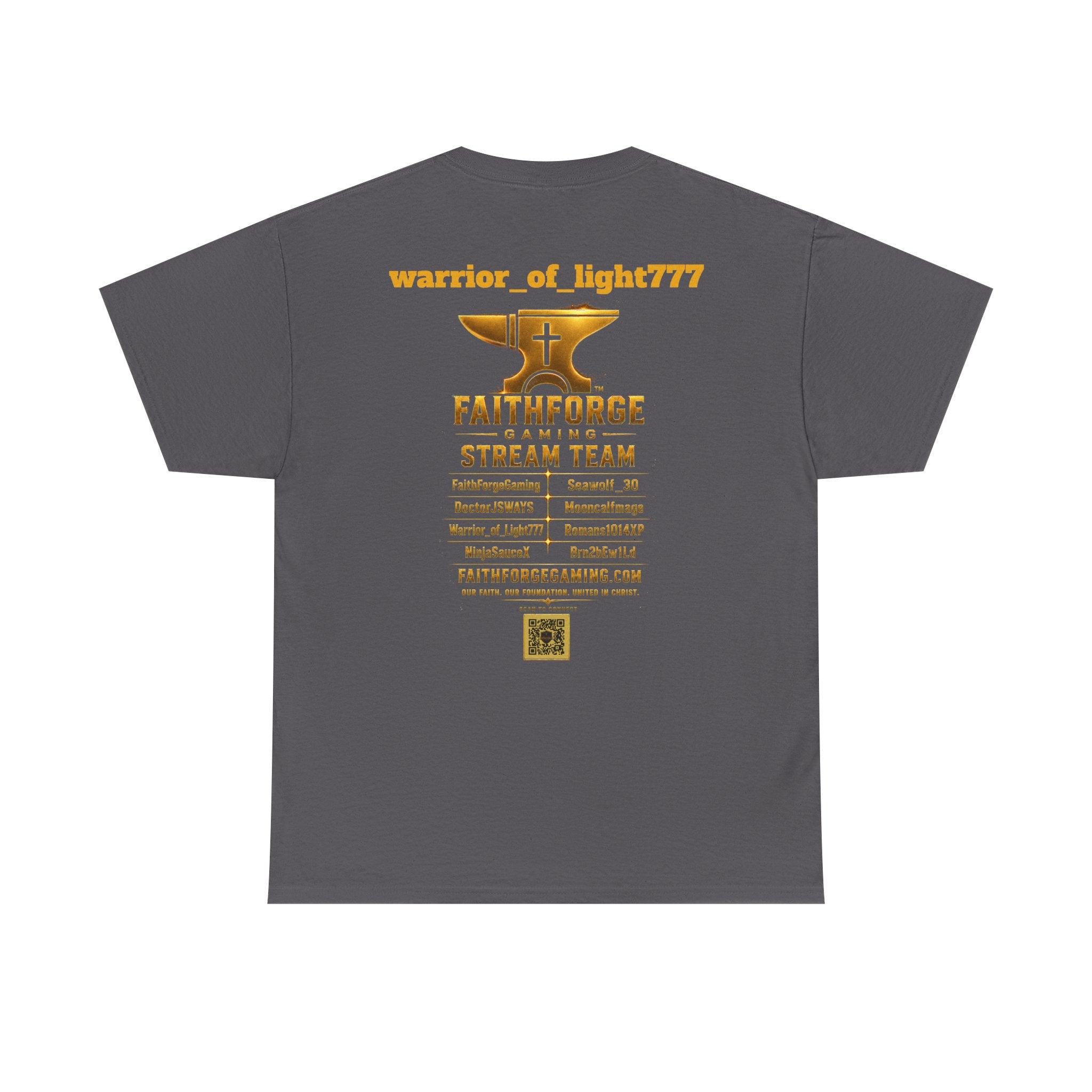 FaithForgeGaming Tee — FaithForge Stream Team Black Graphic T‑Shirt -warrior_of_light777