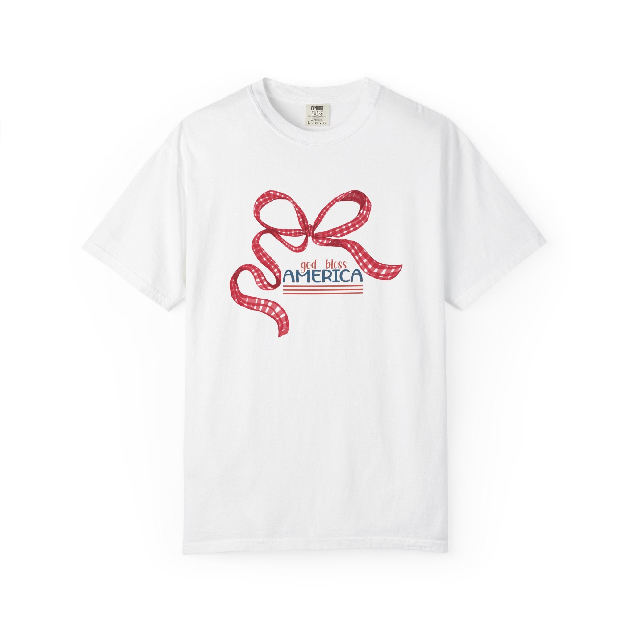 Patriotic Bow T-Shirt — God Bless America Fourth of July Tee