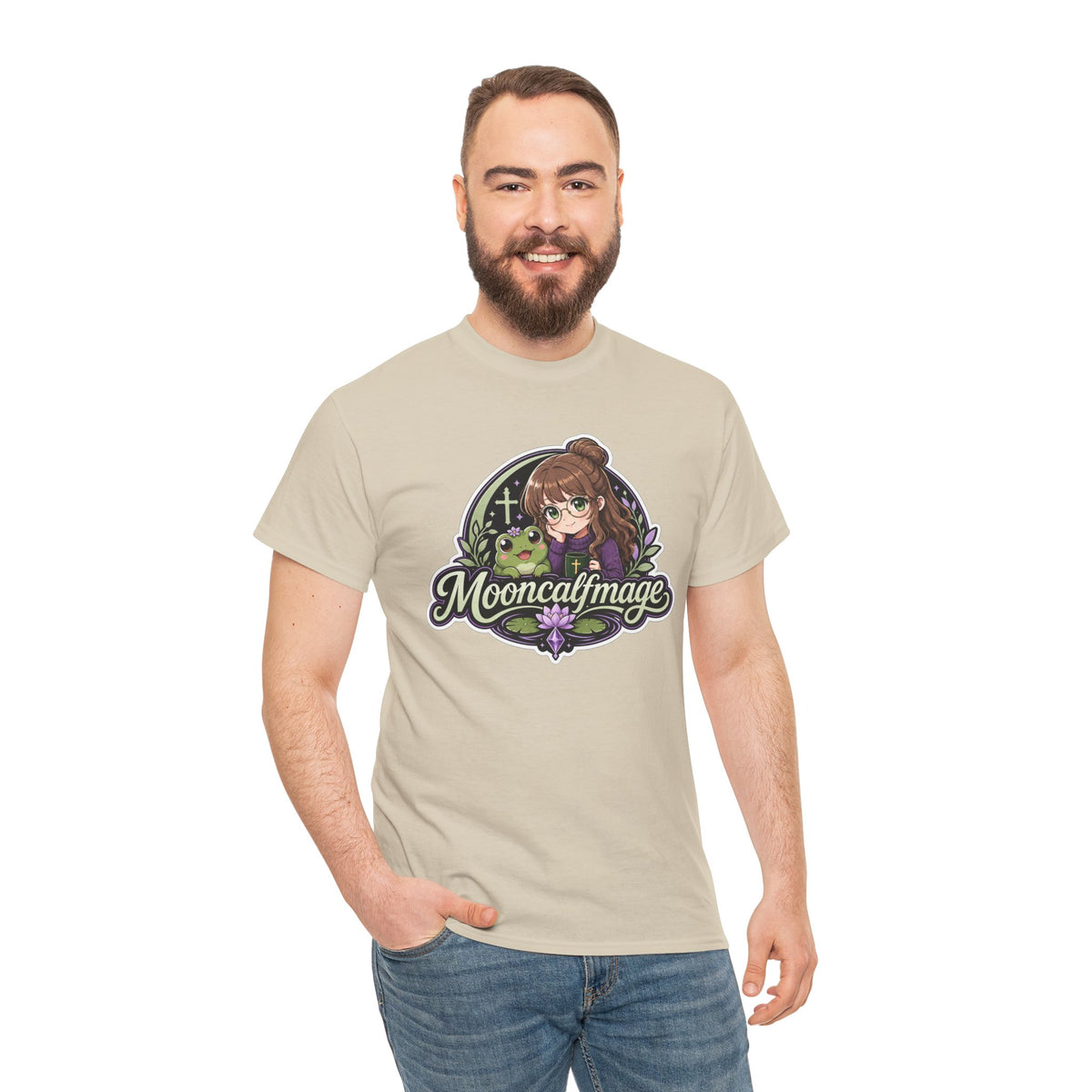 MOONCALFMAGE Logo Tee - Gamer/Streamer T-Shirt Blue GBSG (Gather)