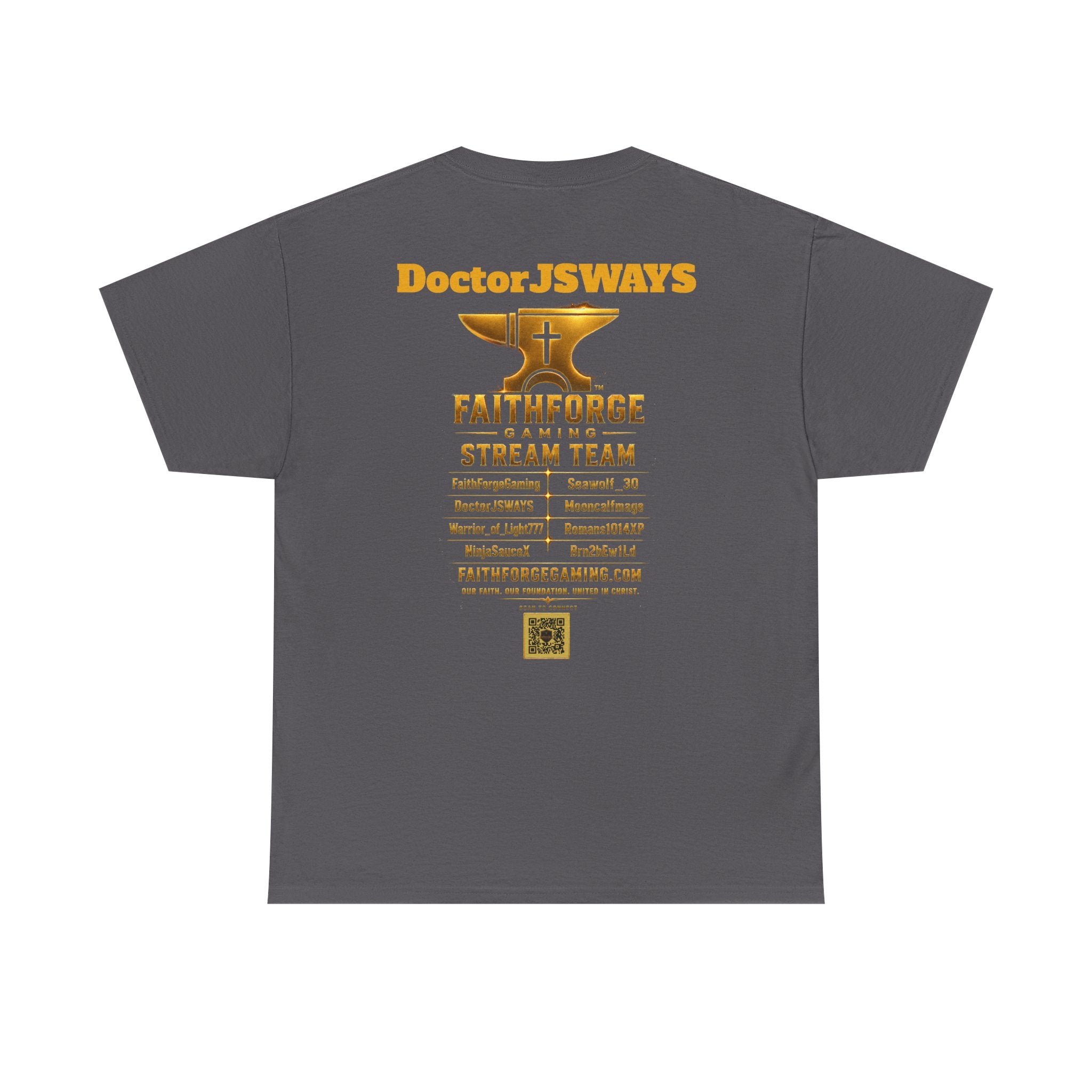 FaithForgeGaming Tee — FaithForge Stream Team Black Graphic T‑Shirt -DoctorJSWAYS