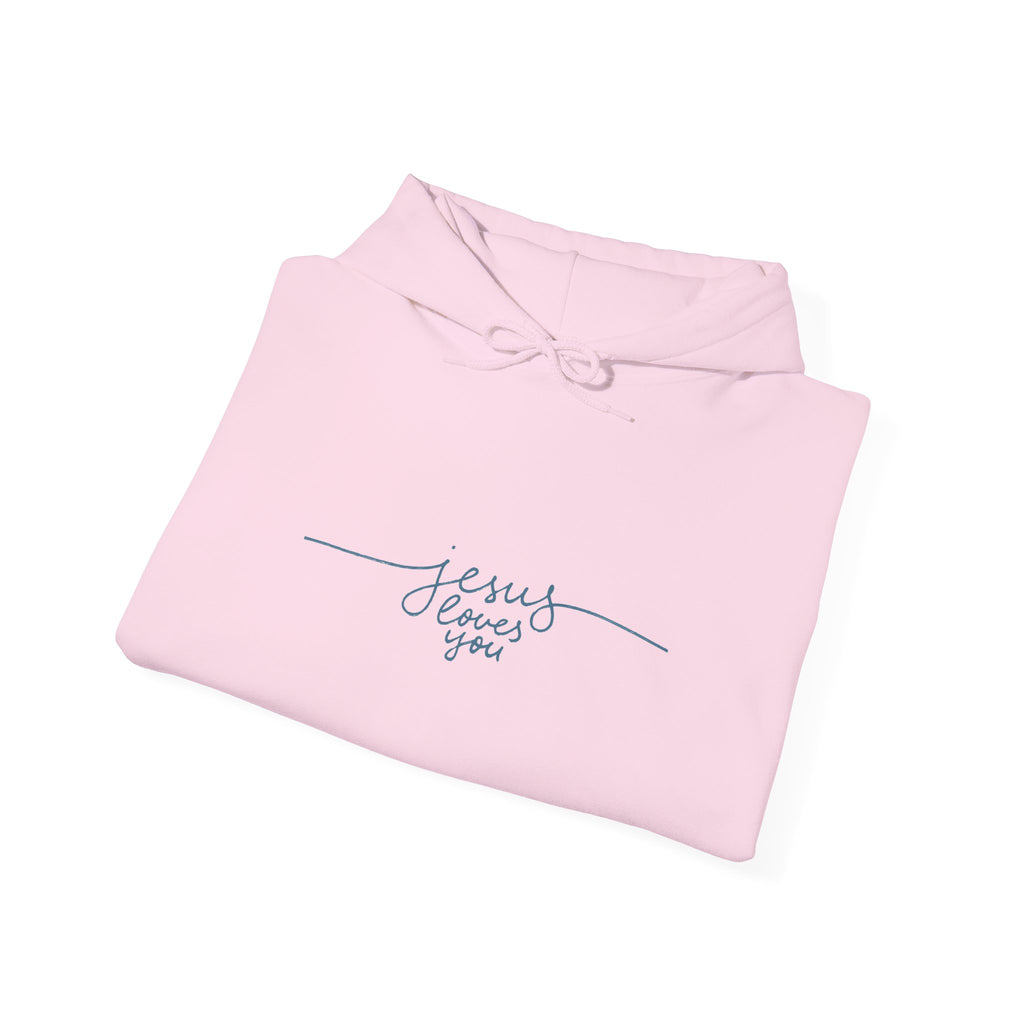 Jesus Loves You Script Hoodie — Minimal Christian Faith Pullover