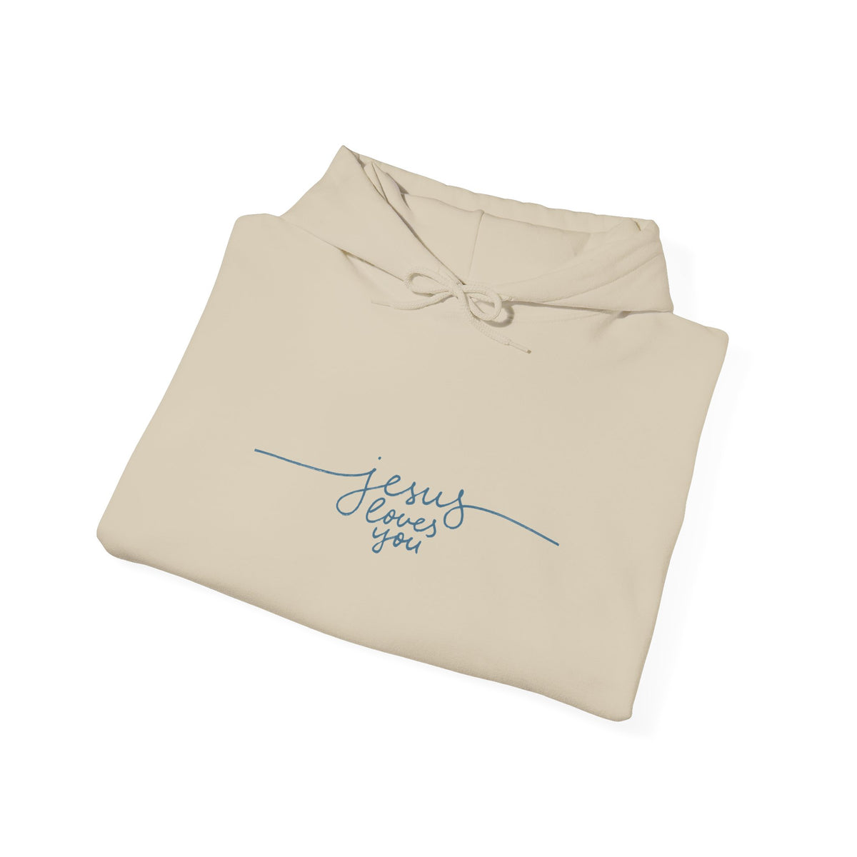 Jesus Loves You Script Hoodie — Minimal Christian Faith Pullover