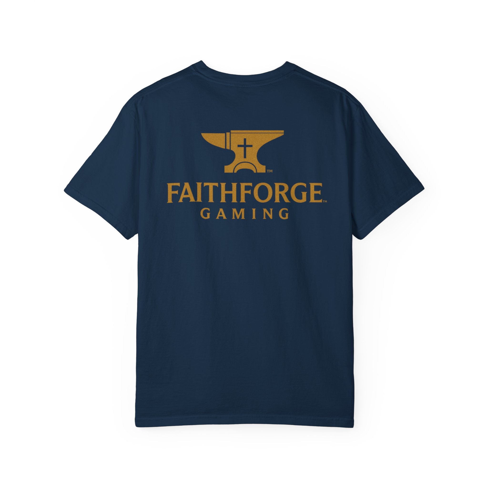 FaithForge Gaming T-Shirt — Logo Tee with Anvil & Cross (Christian Gamer Apparel)