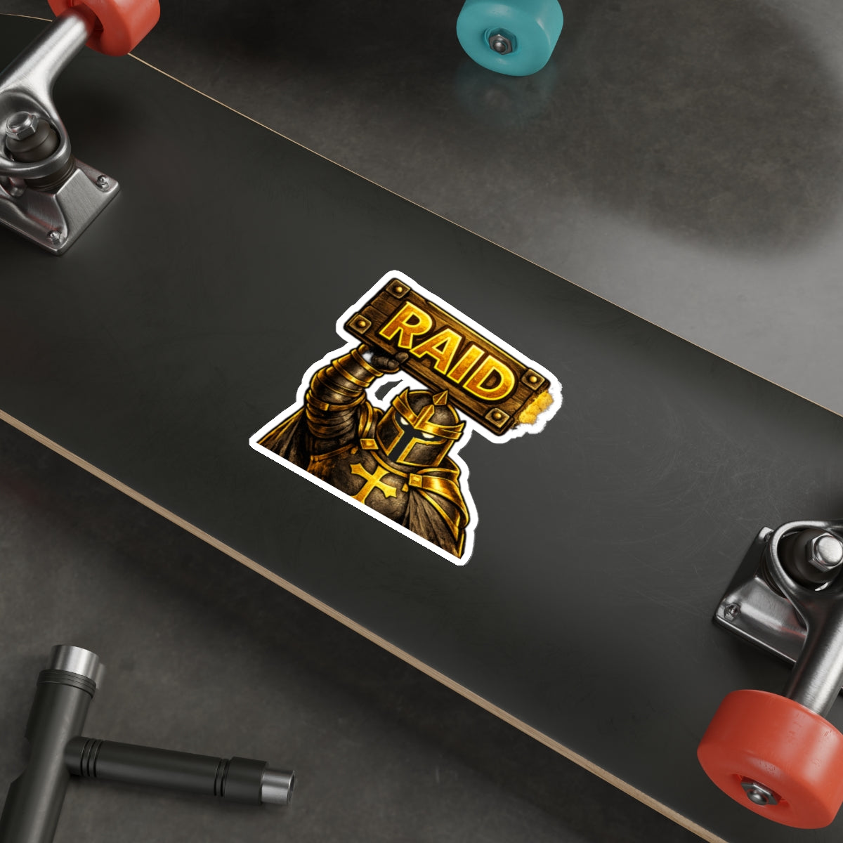 FaithForge Knight Raid Die-Cut Sticker — Water-resistant vinyl