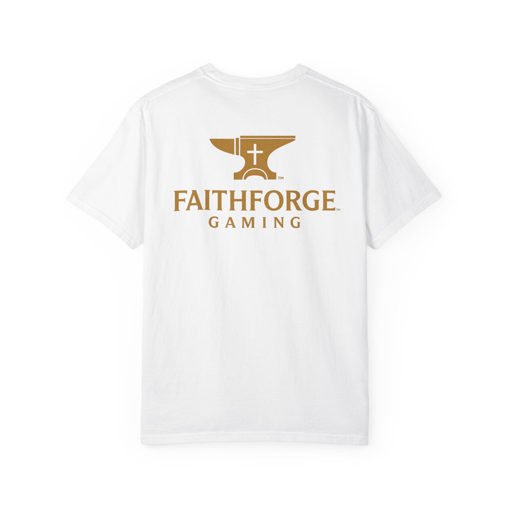 FaithForge Gaming T-Shirt — Logo Tee with Anvil & Cross (Christian Gamer Apparel)