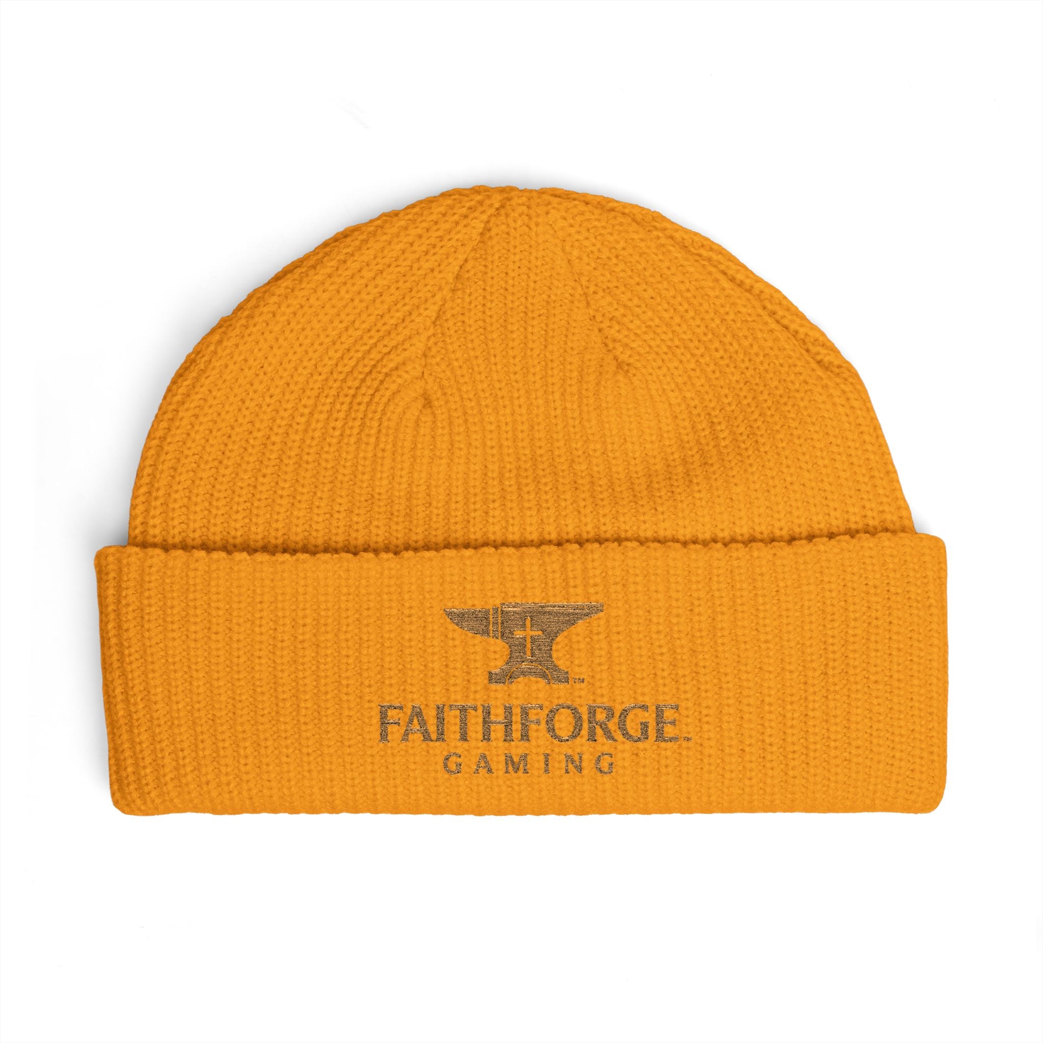 Faithforge Gaming Cuff Beanie — Embroidered Anvil Logo Knit Hat