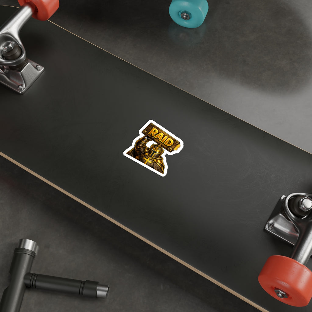 FaithForge Knight Raid Die-Cut Sticker — Water-resistant vinyl