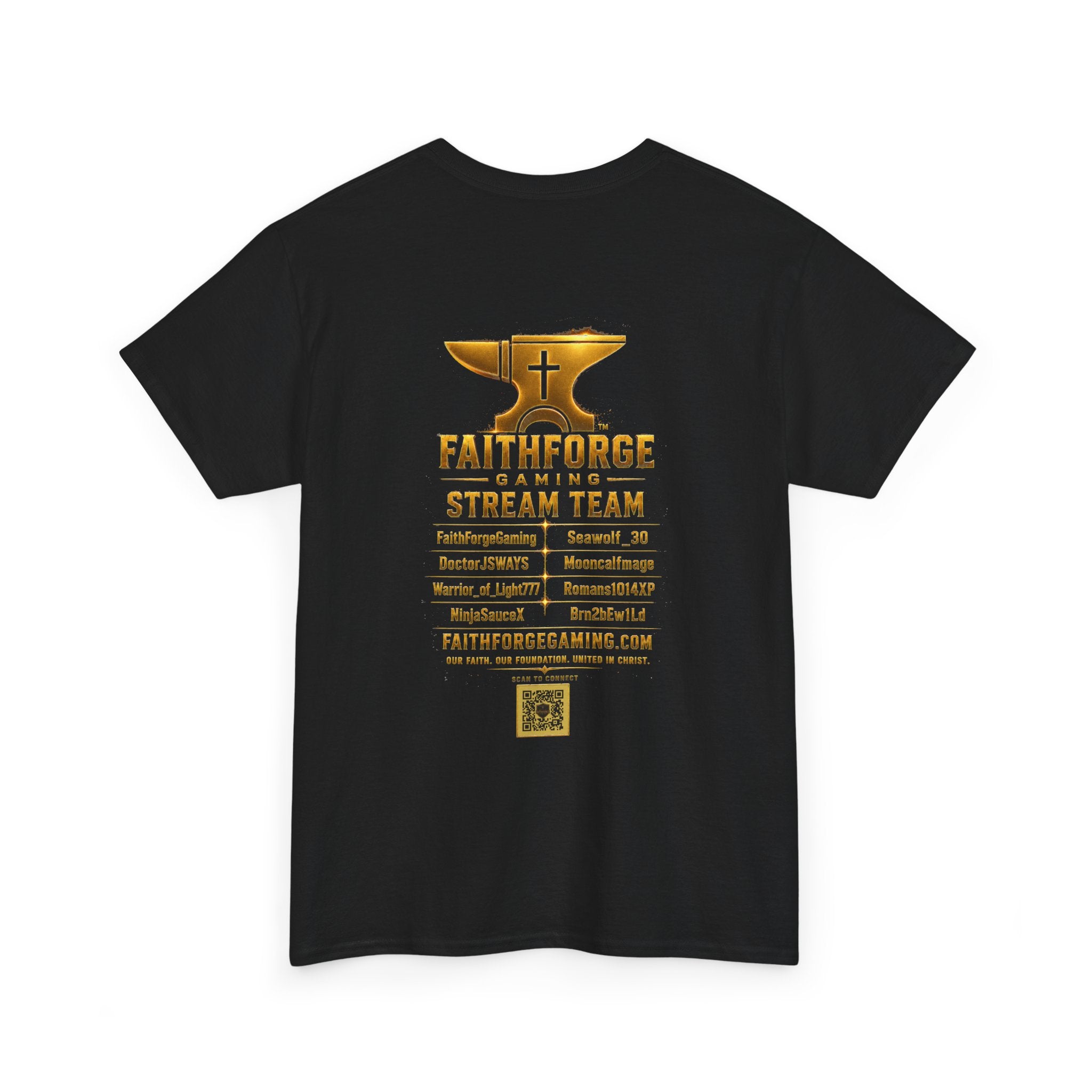 FaithForgeGaming Tee — FaithForge Stream Team Black Graphic T‑Shirt -FaithForgeGaming