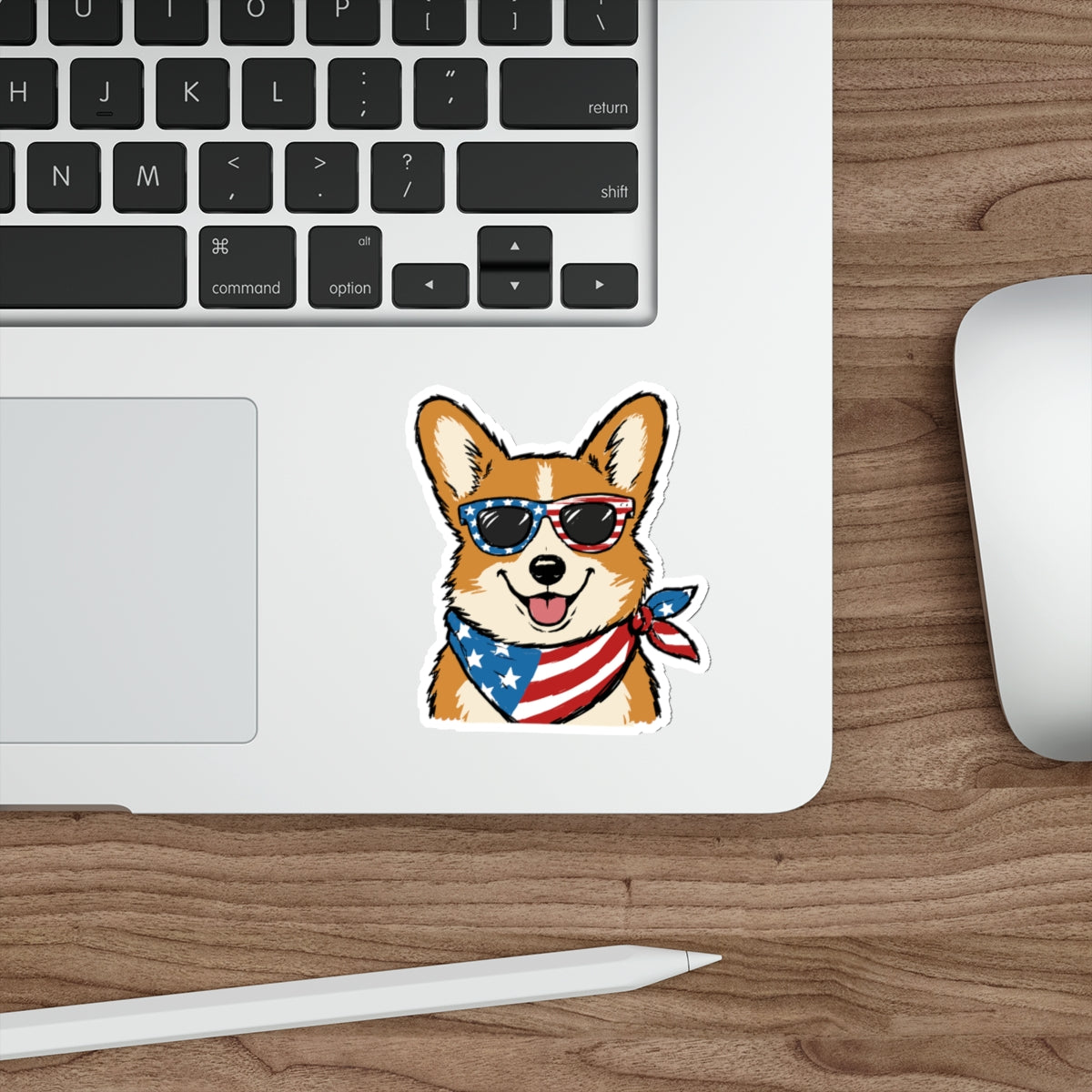Patriotic Sticker Pack — Cool Corgi 4th of July Red White Blue Die-Cut Stickers