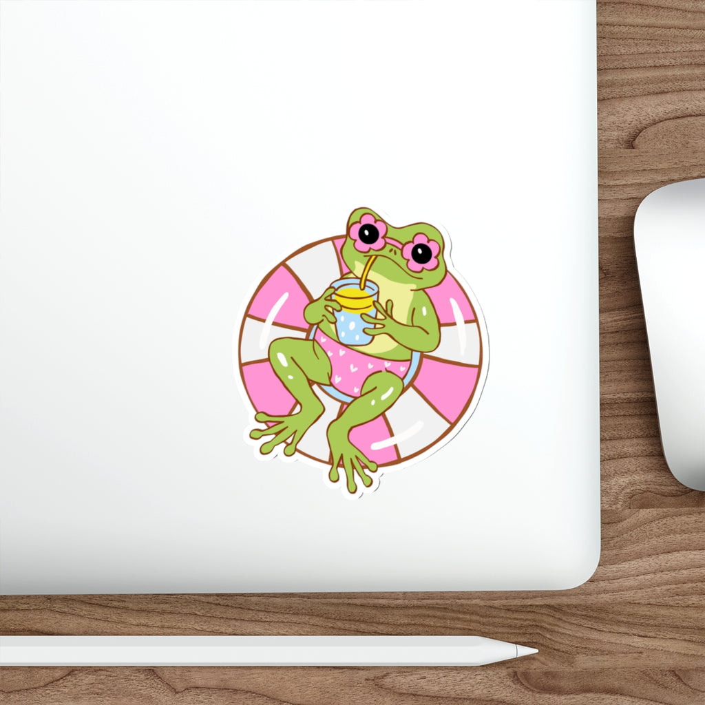 Summer Pool Vibe, Frog on float sticker